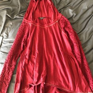 soft long sleeve top with hood